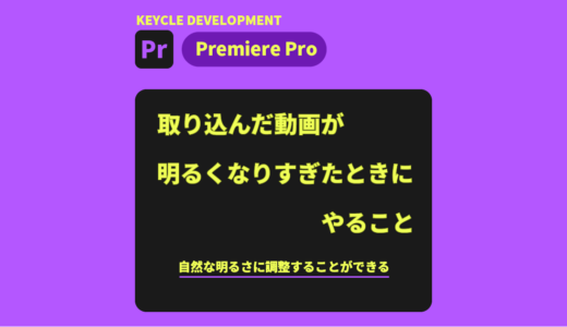 【Premiere Pro】取り込んだ動画が明るくなりすぎた時にやること